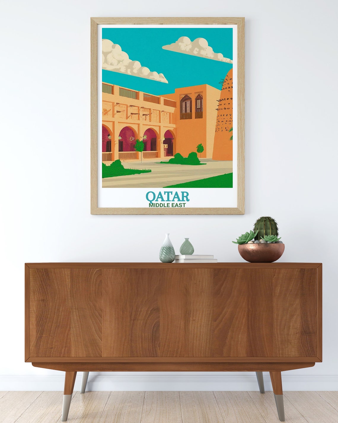 Qatar Middle East Katara Cultural Village Courtyard Travel Poster - Image 2