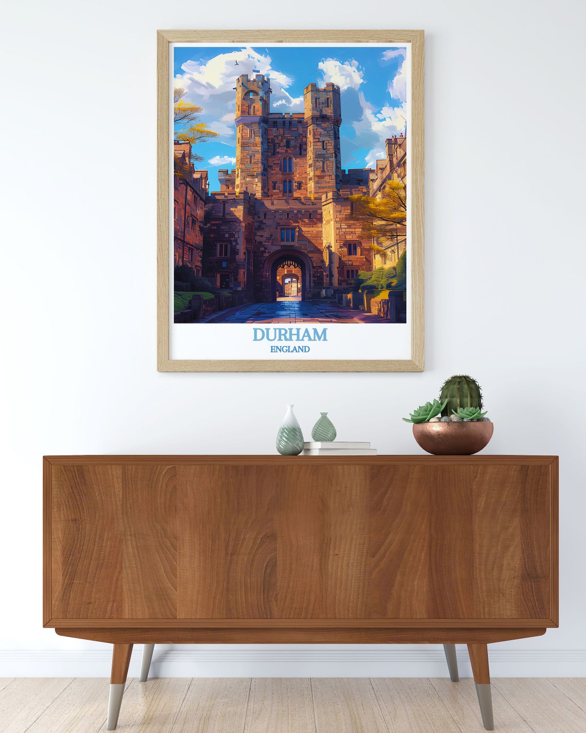 Durham England Castle Stone Gatehouse Towers Landmark Poster - Image 2