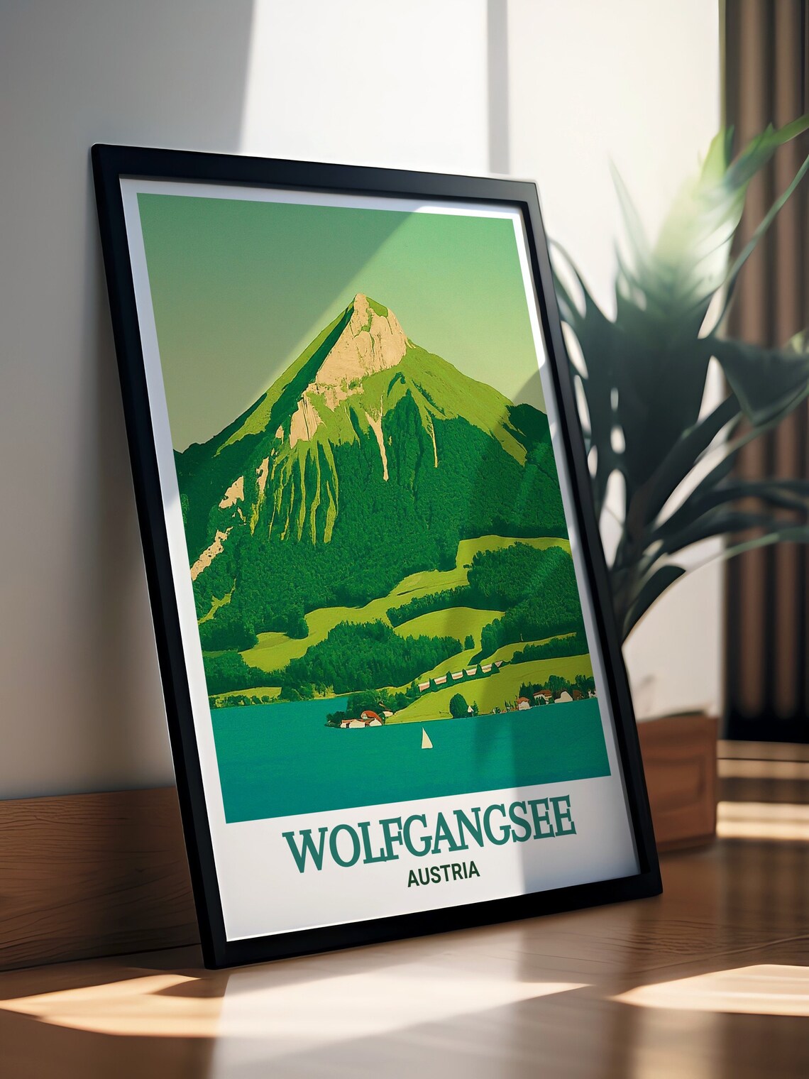 Wolfgangsee Austria Schafberg Mountain Lake Vintage Travel Poster - Image 2