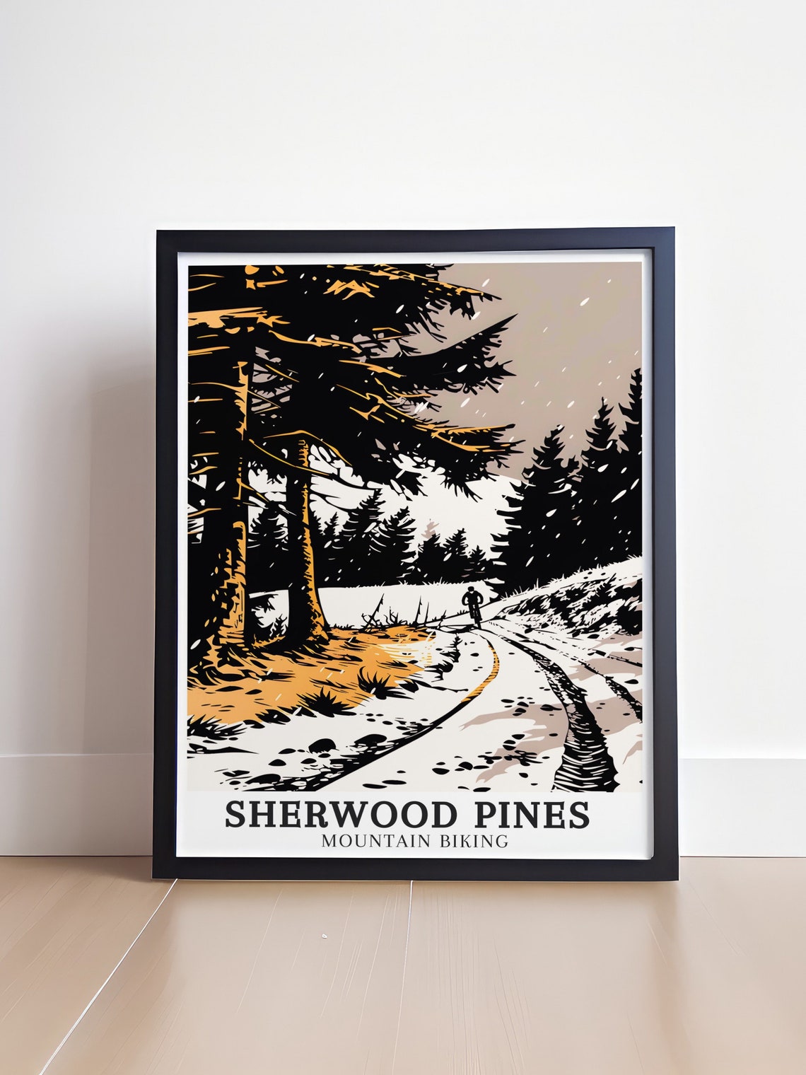 Sherwood Pines Mountain Biking Snowy Trail Rider Adventure Poster - Image 4