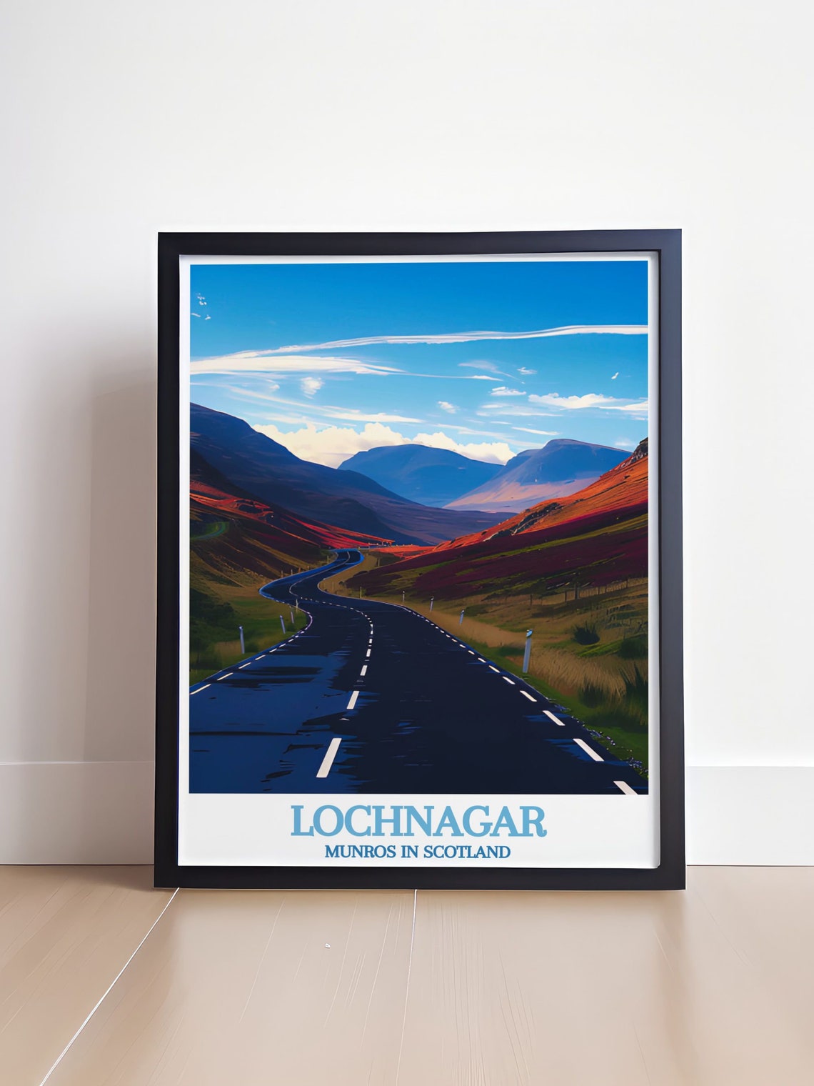 Lochnagar Scotland Winding Road Through Sunset Mountain Valley Poster - Image 4