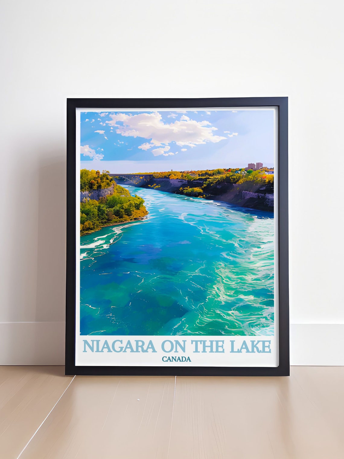Niagara River Canada Turquoise Rapids and Autumn Banks Aerial Poster - Image 4