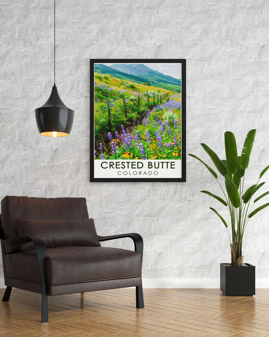 Crested Butte Colorado Wildflower Meadow Mountain Trail Poster - Image 3