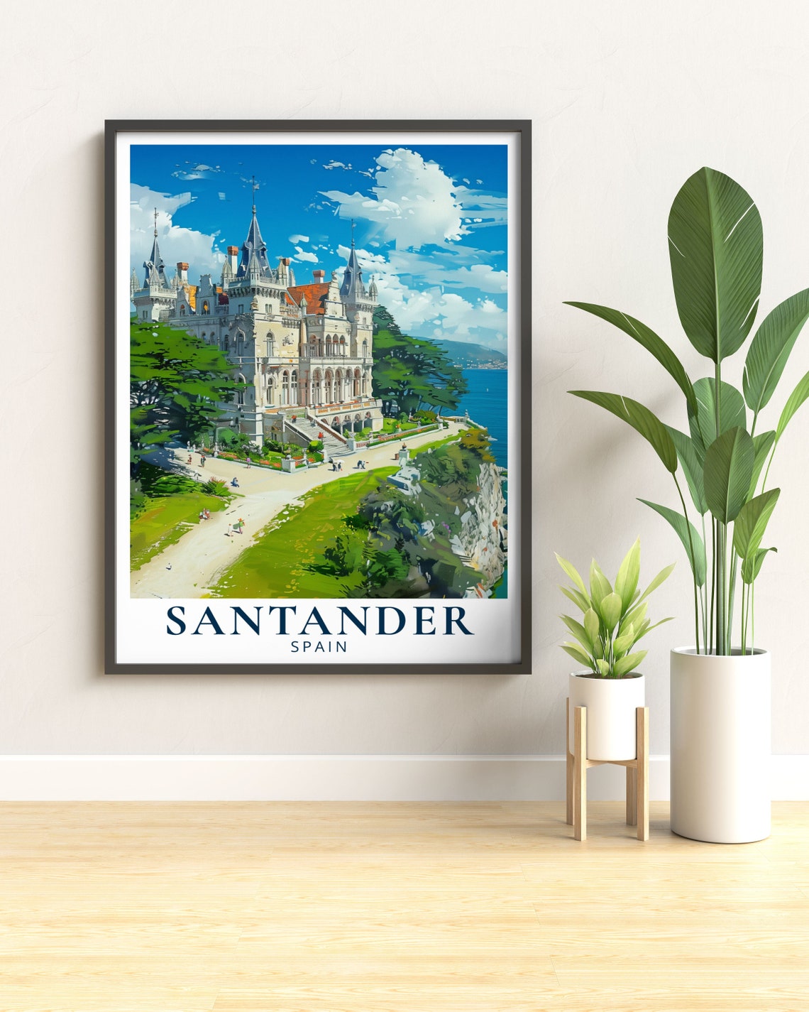 Santander Magdalena Palace Bay View Gran Castillo Spain Poster - Image 2