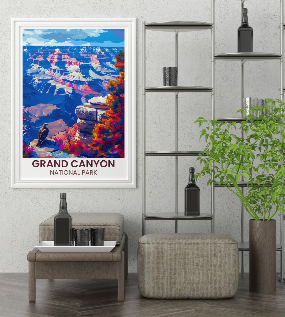 Grand Canyon South Rim Art Discover The Beauty Of The Grand Canyon Gifts For Hikers Arizona Trail Poster - Image 2