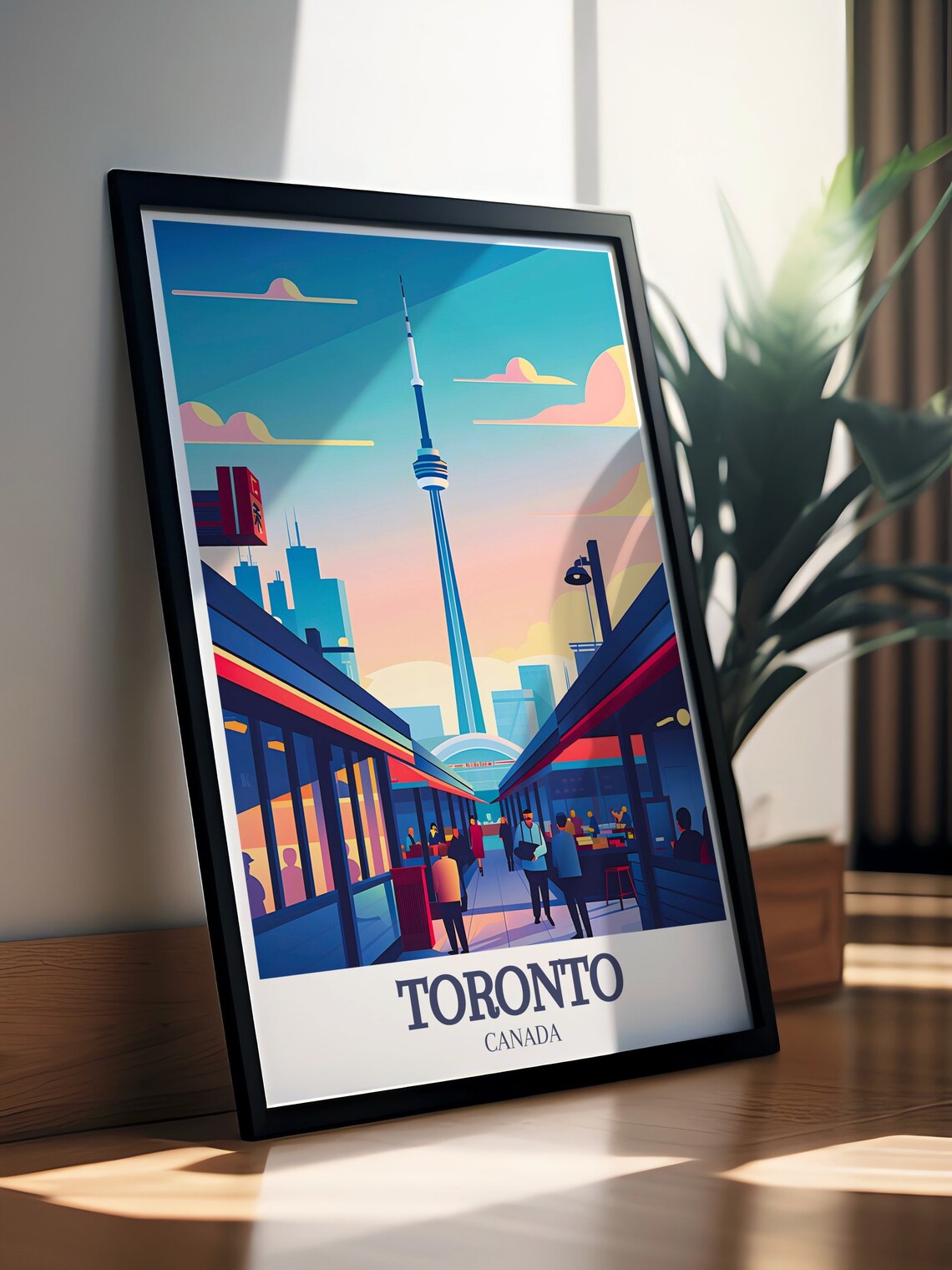 Toronto CN Tower Rising Above St Lawrence Market Street Poster - Image 2