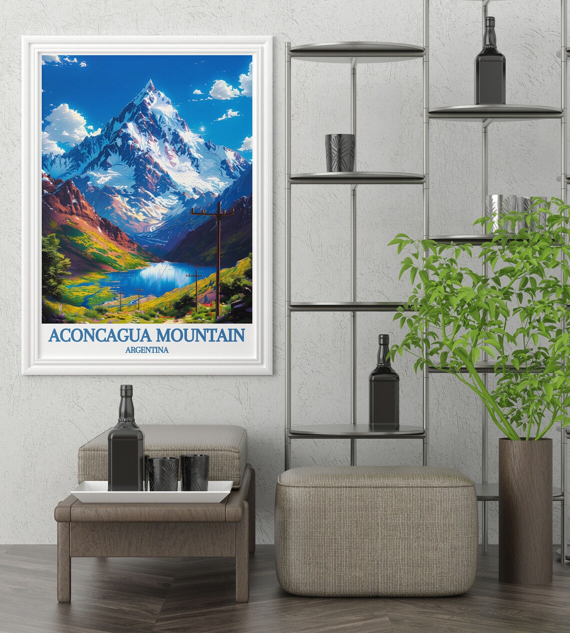 Aconcagua Mountain Argentina Travel Poster Snow Capped Andes Peak - Image 4