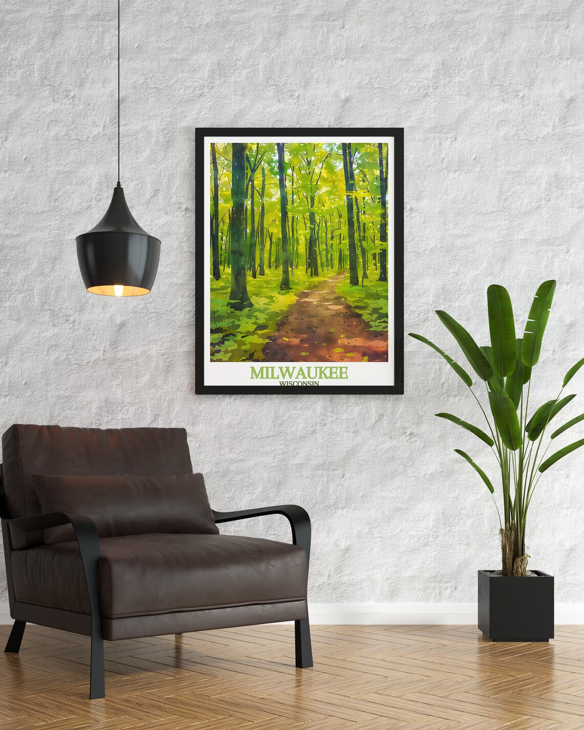Kettle Moraine Forest Trail Green Woods Hike Travel Art Poster - Image 2