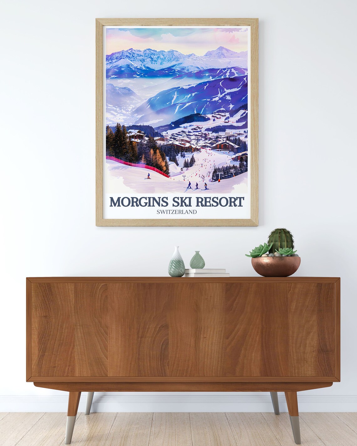 Morgins Ski Resort Village Swiss Alps Snowy Slopes Travel Poster - Image 2