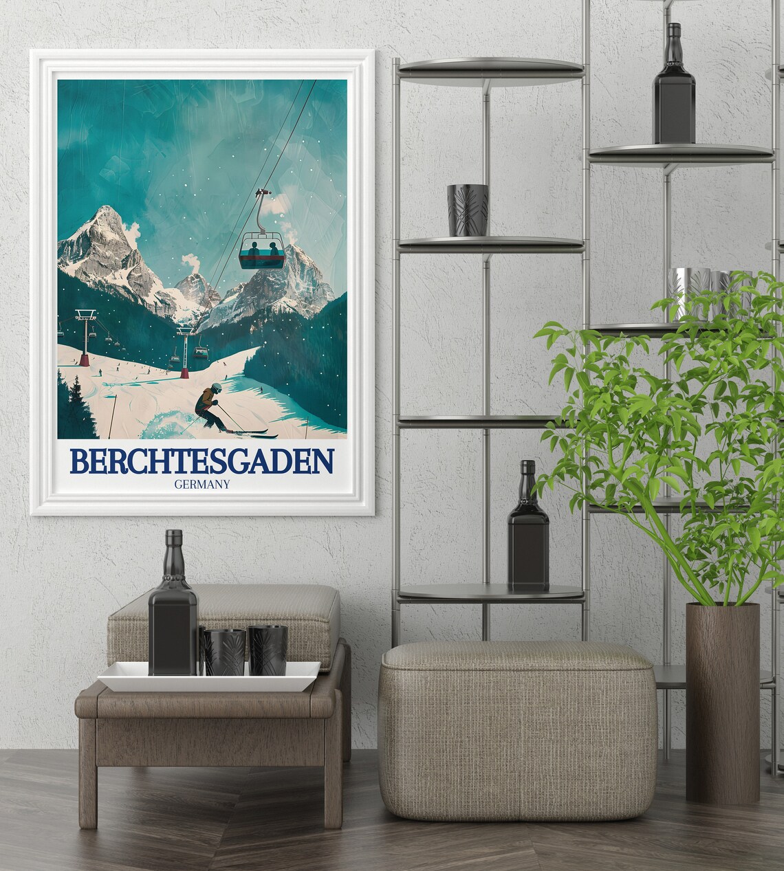 Berchtesgaden Jennerbahn Ski Area Travel Poster - Image 2
