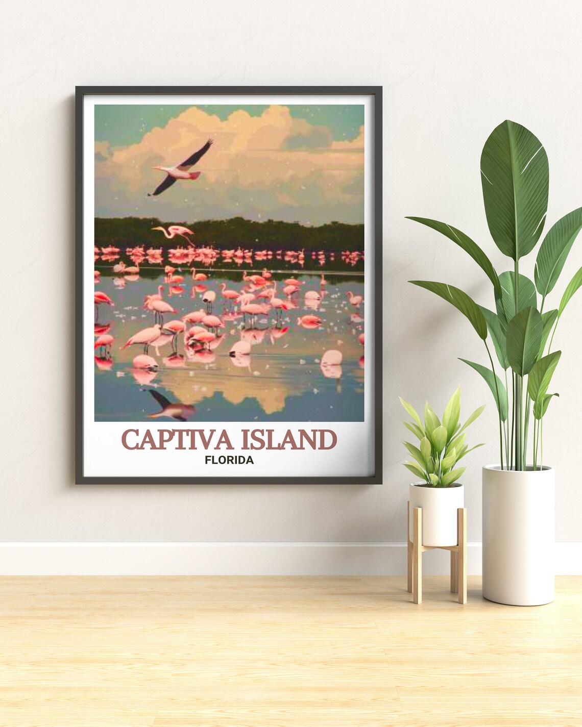 Captiva Island Florida Flamingos Wildlife Refuge Water Poster - Image 3