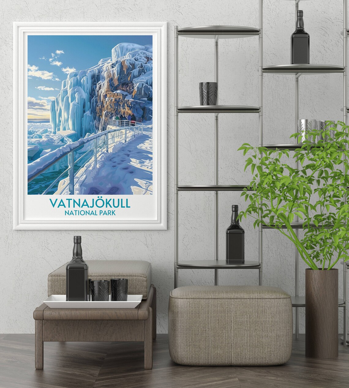 Vatnajokull National Park Glacier Ice Cliffs Winter Travel Poster - Image 3