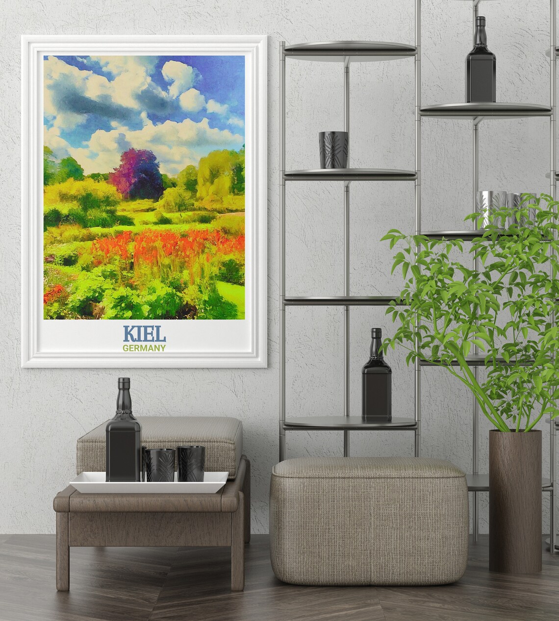 Kiel Germany Botanical Garden Colorful Flowerbeds Summer Poster - Image 2