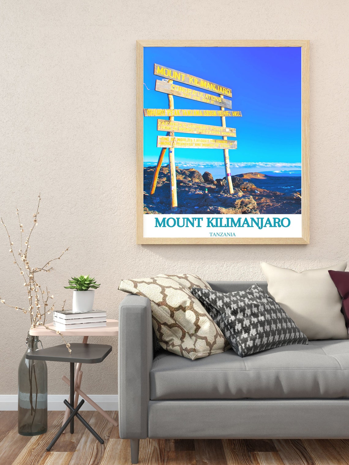 Mount Kilimanjaro Tanzania Uhuru Peak Summit Signpost Poster - Image 2