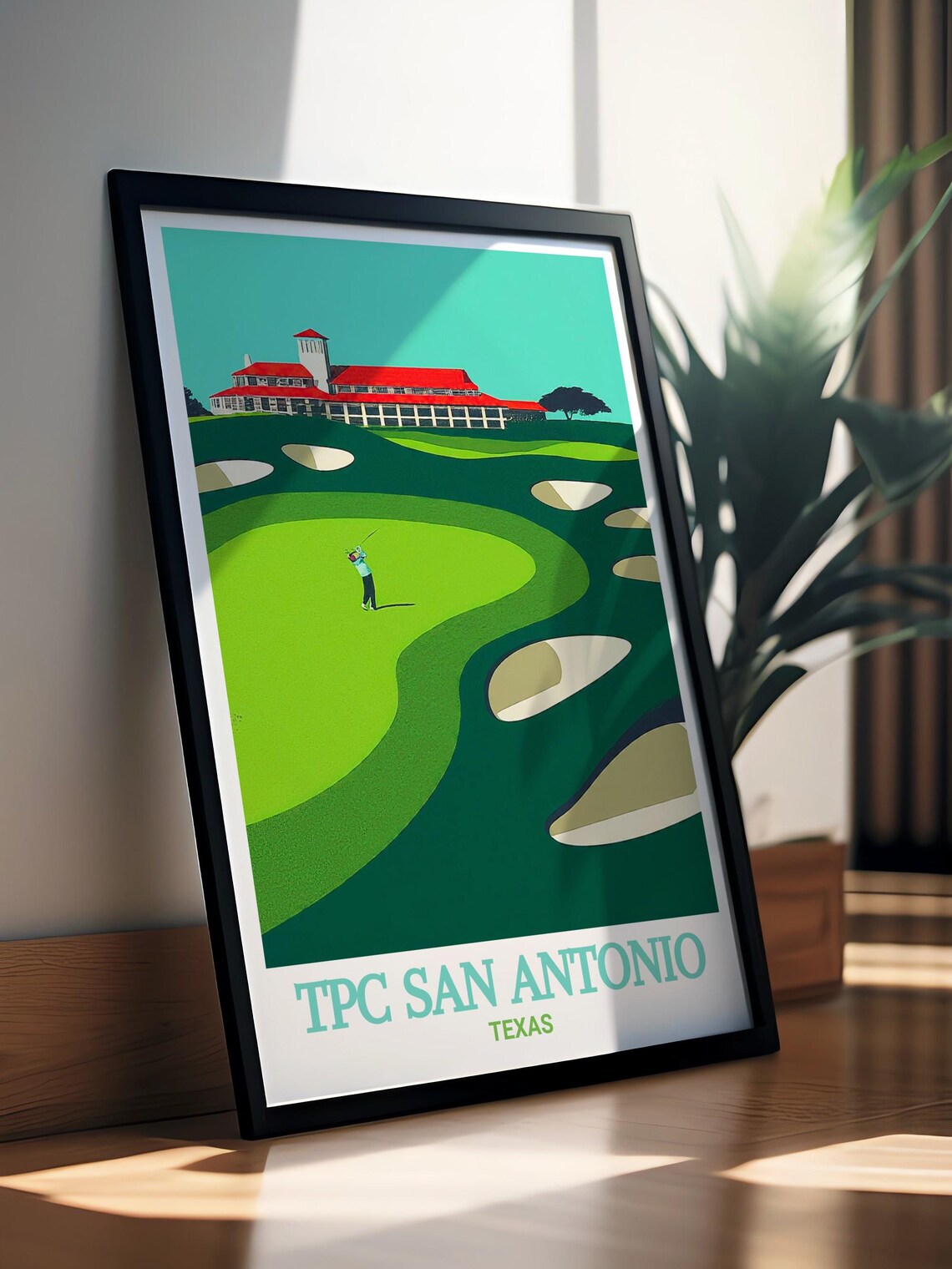 TPC San Antonio Texas Golf Course Red Roof Clubhouse Art Poster - Image 4