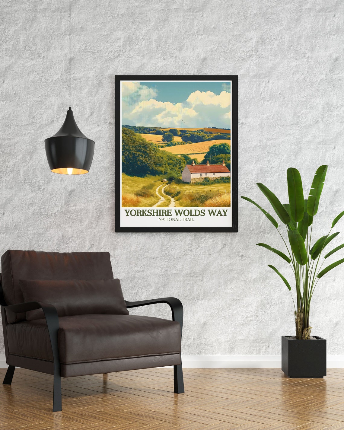 Yorkshire Wolds Way National Trail Cottage Rural Travel Poster - Image 3