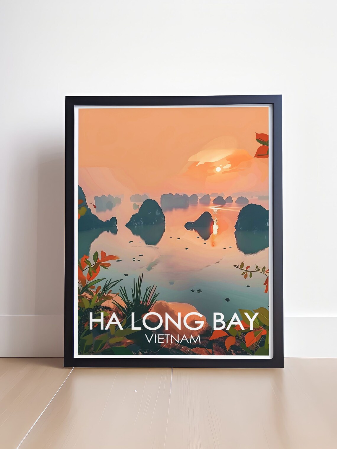 Ha Long Bay Vietnam Sunrise Over Misty Karst Islands Scene Poster - Image 4