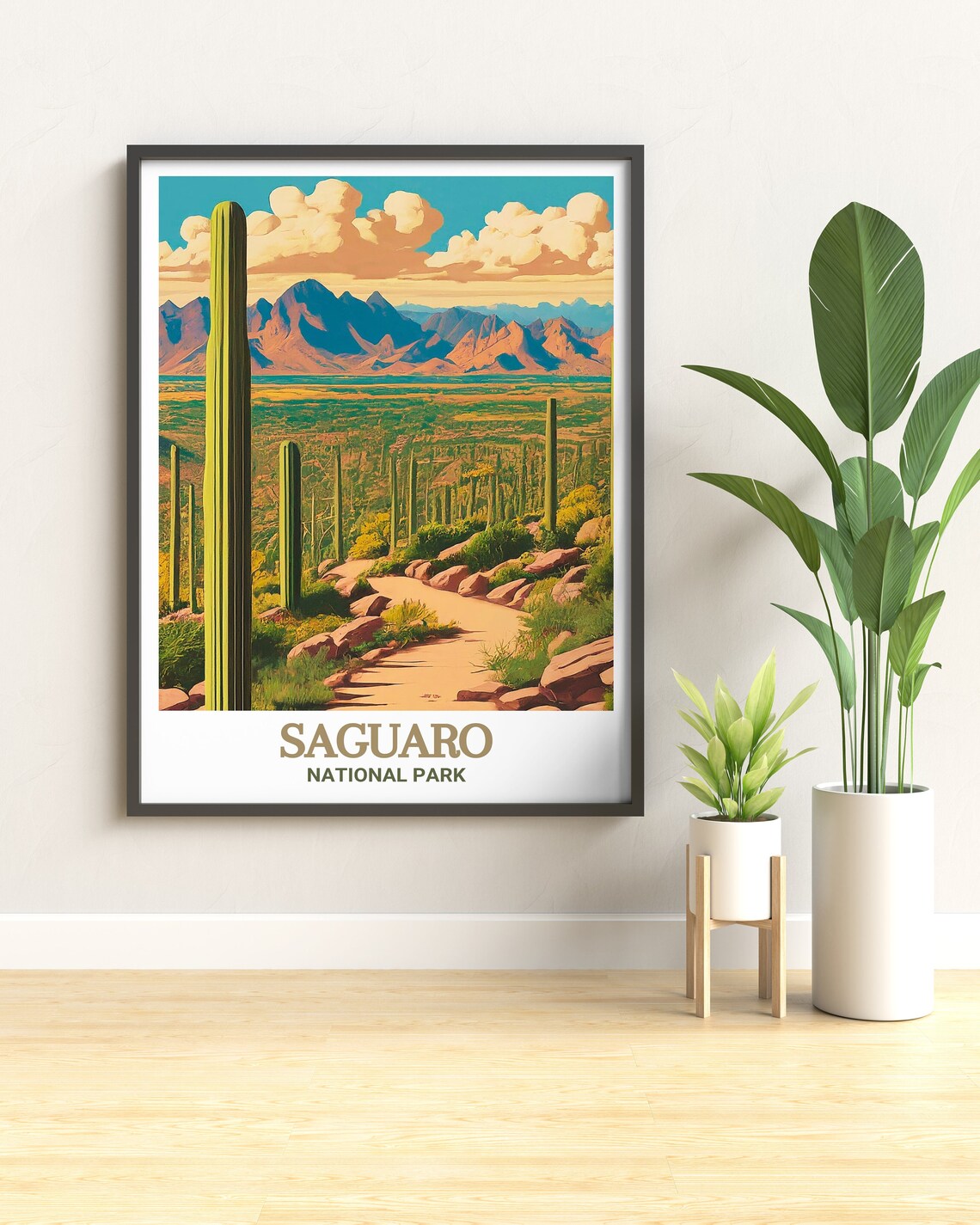 Saguaro National Park Desert Trail Cactus Mountain Vista Poster - Image 2