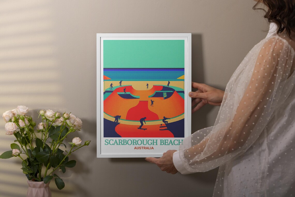 Scarborough Beach Australia Skate Park Beach Travel Art Poster - Image 4