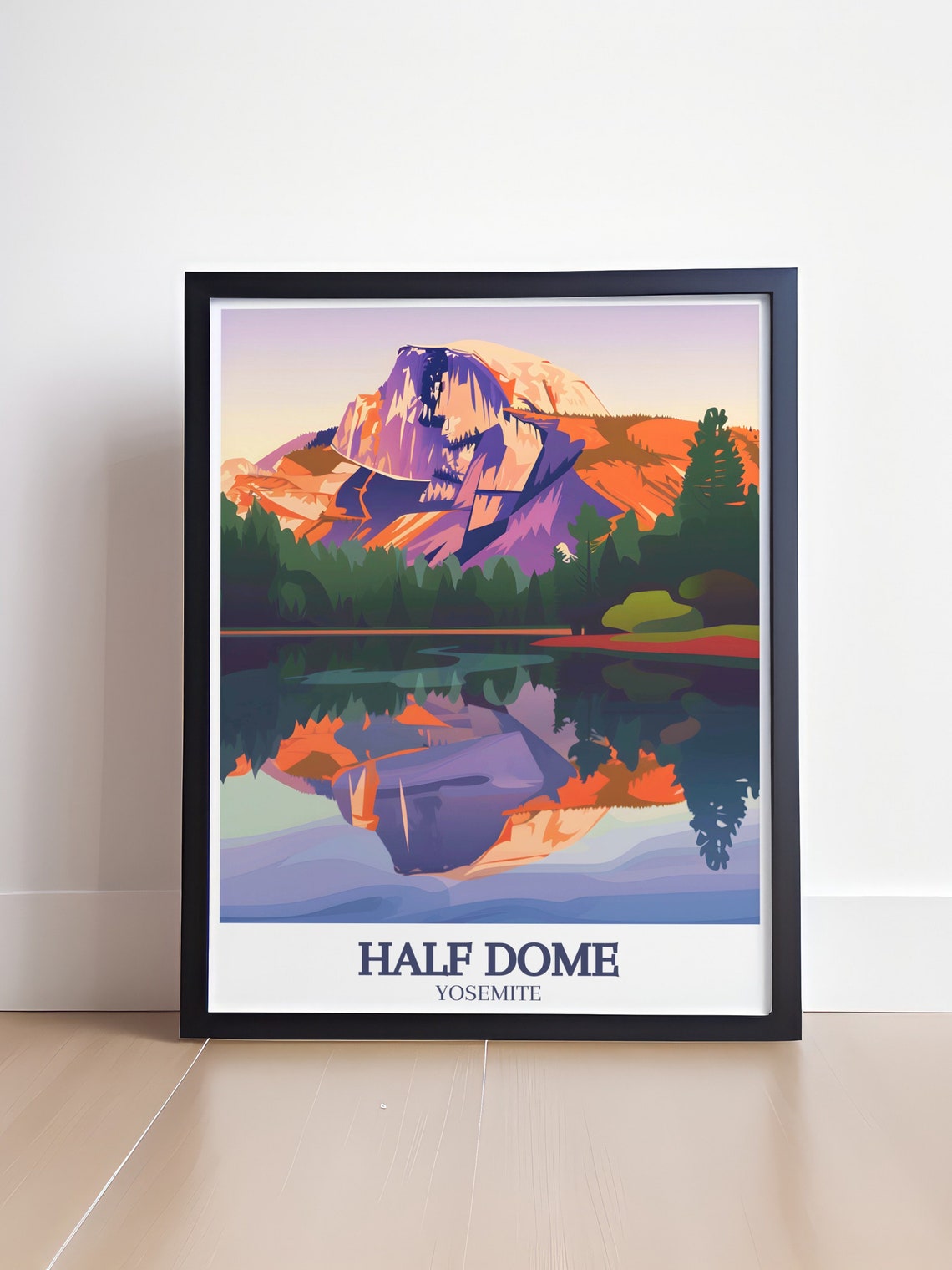 Yosemite Half Dome Mirror Lake Sunset Reflection Travel Poster - Image 4