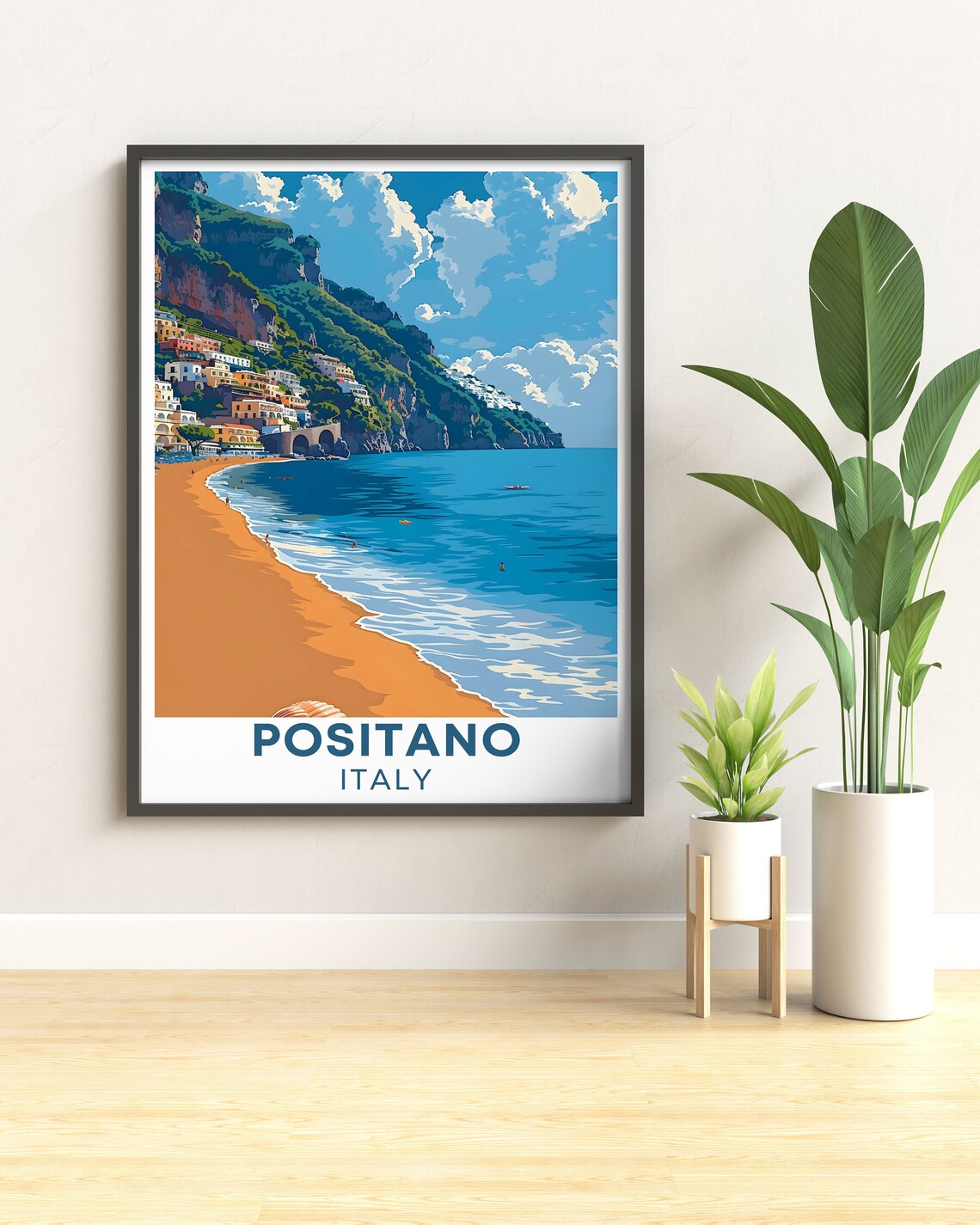 Spiaggia Grande Golden Beach of Positano Amalfi Coast Poster - Image 2