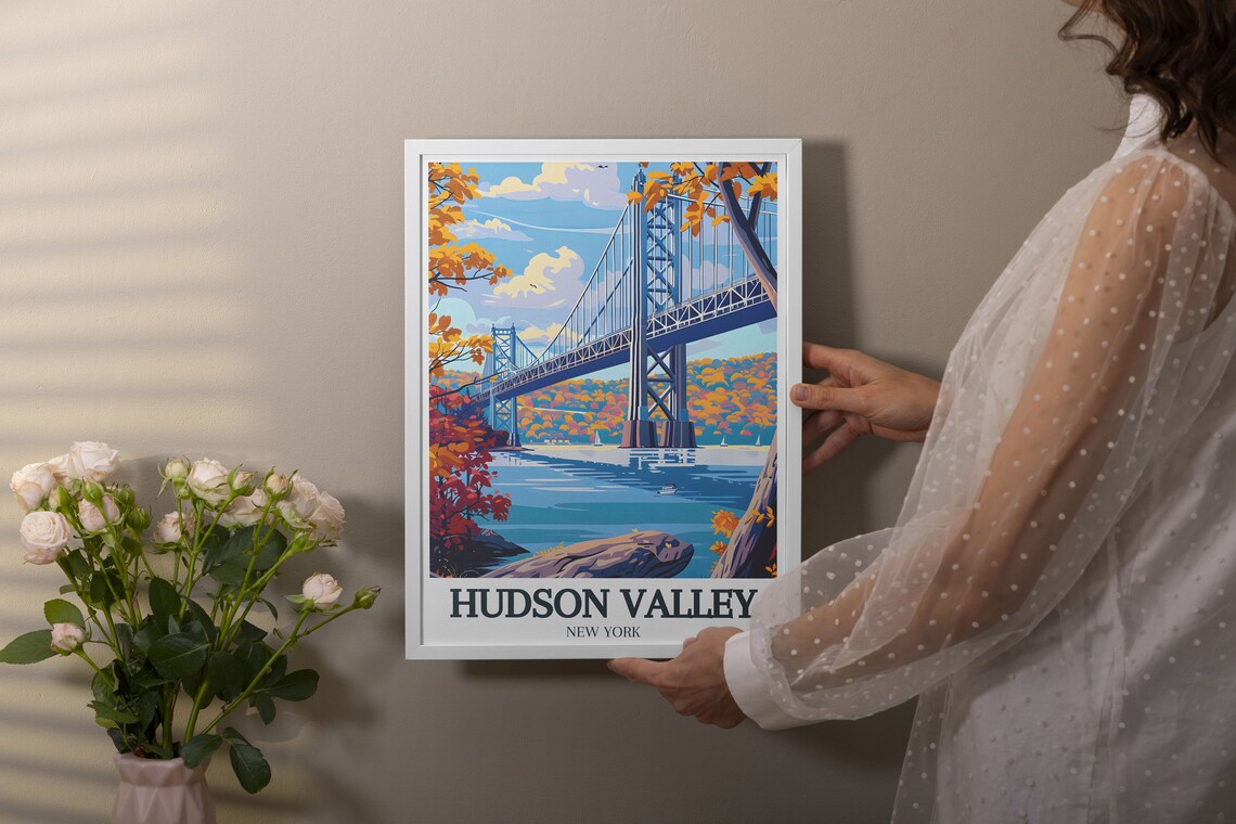 Hudson Valley Travel Poster, New York Map Art Print - Image 3