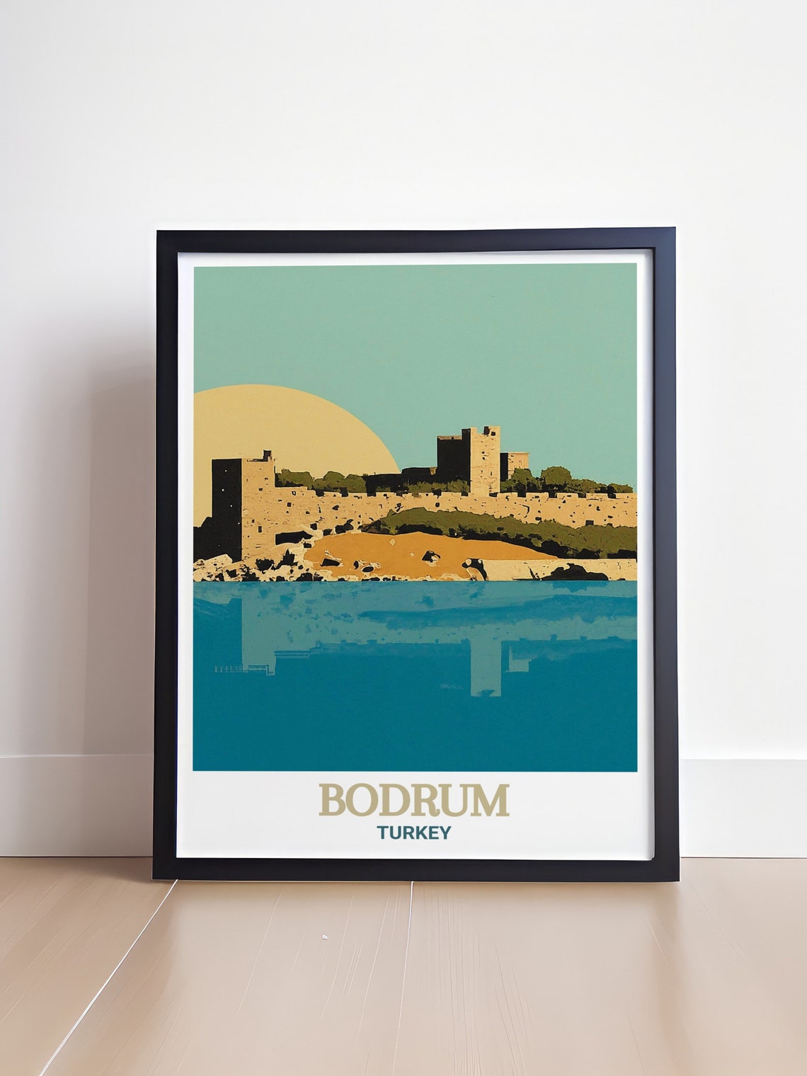 Bodrum Castle Turkey Golden Aegean Sunset Vintage Travel Poster - Image 4