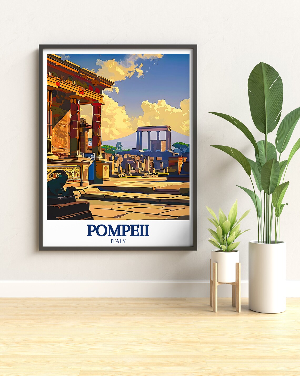 Pompeii Italy Roman Forum Ruins Vesuvius View History Travel Poster - Image 3