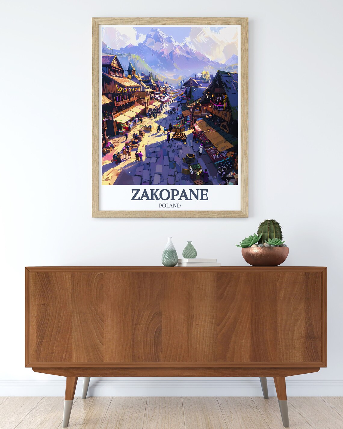 Zakopane Poland Krupowki Street Evening Market Tatra Travel Poster - Image 3