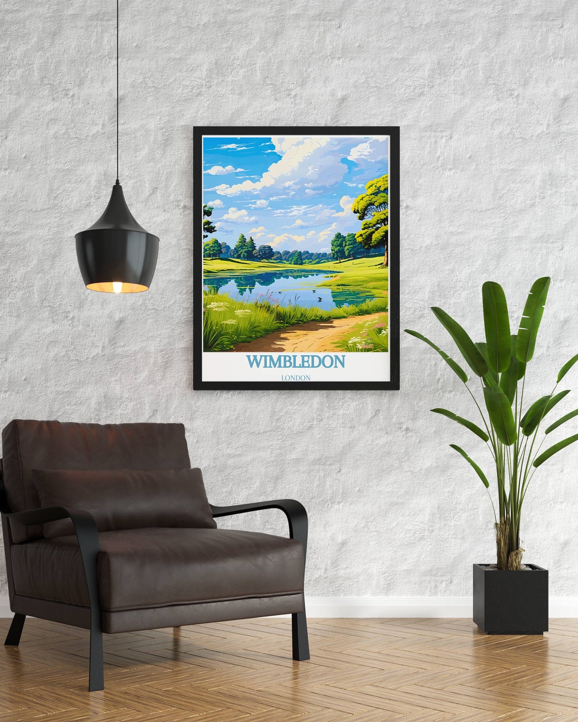 Wimbledon London Park Pond Ducks Green Meadows Travel Poster - Image 2