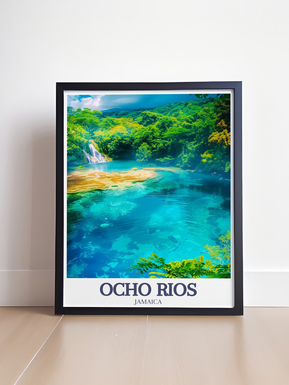 Blue Hole Ocho Rios Jamaica Turquoise Lagoon Falls Travel Poster - Image 4