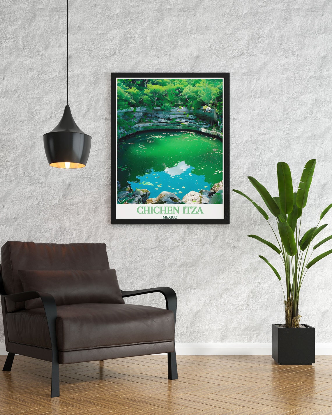 Sacred Circular Cenote Pool Jungle near Chichen Itza Mexico Poster - Image 3
