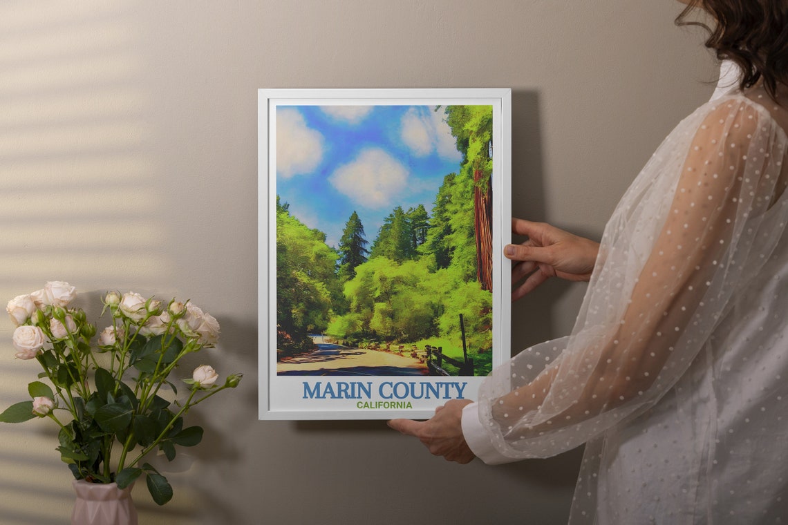 Muir Woods Redwood Forest Path in Marin County Travel Poster - Image 3