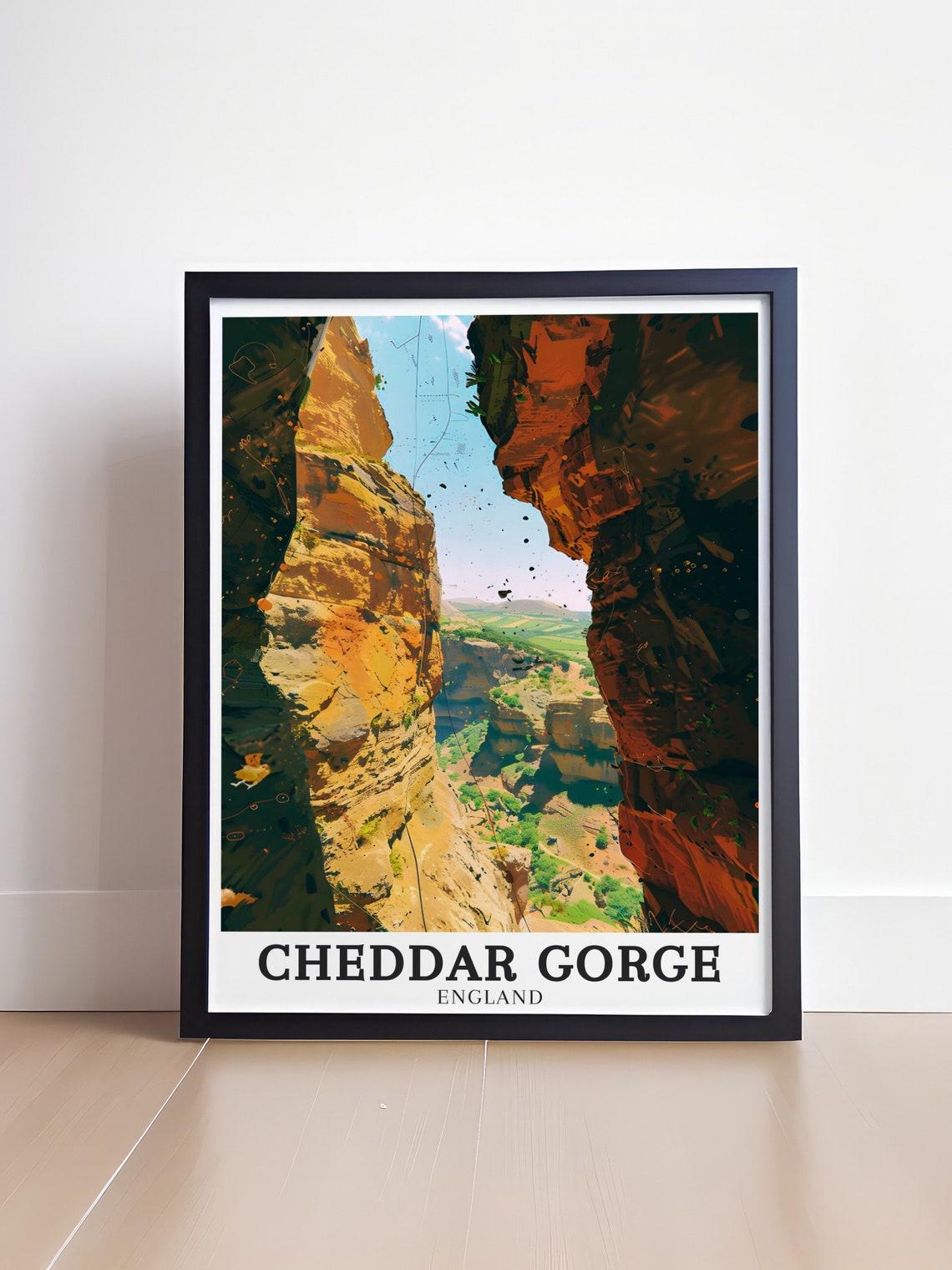 Cheddar Gorge England Limestone Cliffs Canyon View Travel Poster - Image 4