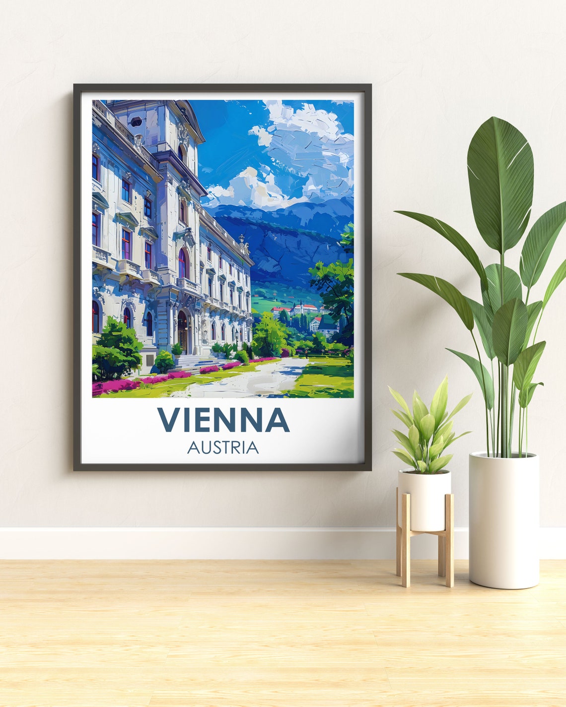 Vienna Belvedere Palace Baroque Gardens Alpine Travel Poster - Image 3
