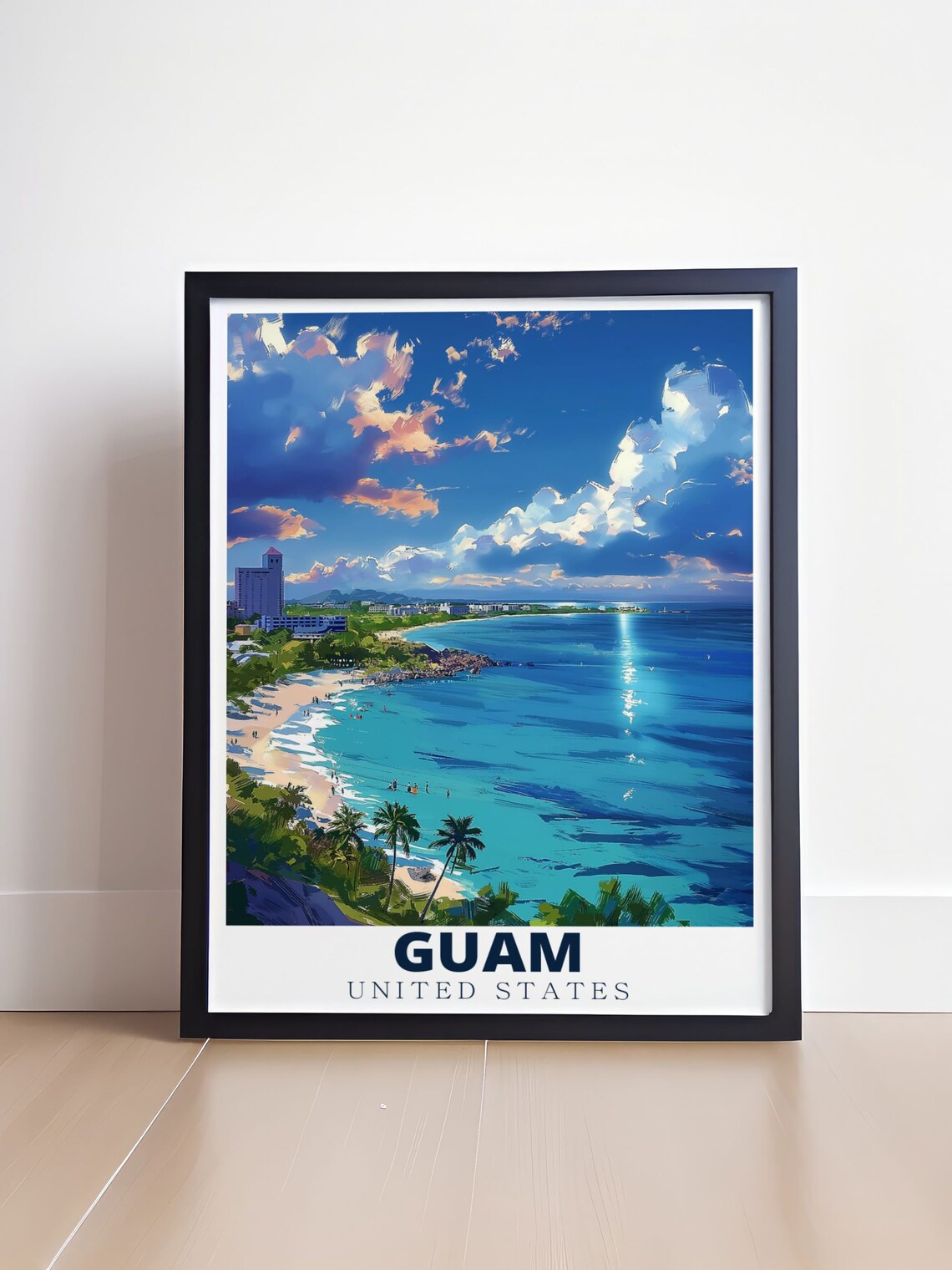 Guam Tumon Bay Travel Poster, Island Home Decor - Image 4