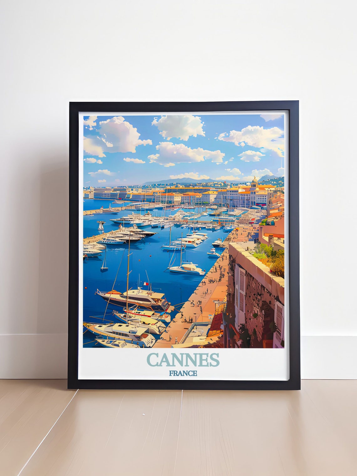 Cannes Travel Art Le Vieux Port Art Print Le Vieux Port France Art Print Le Vieux Port Artwork - Image 4