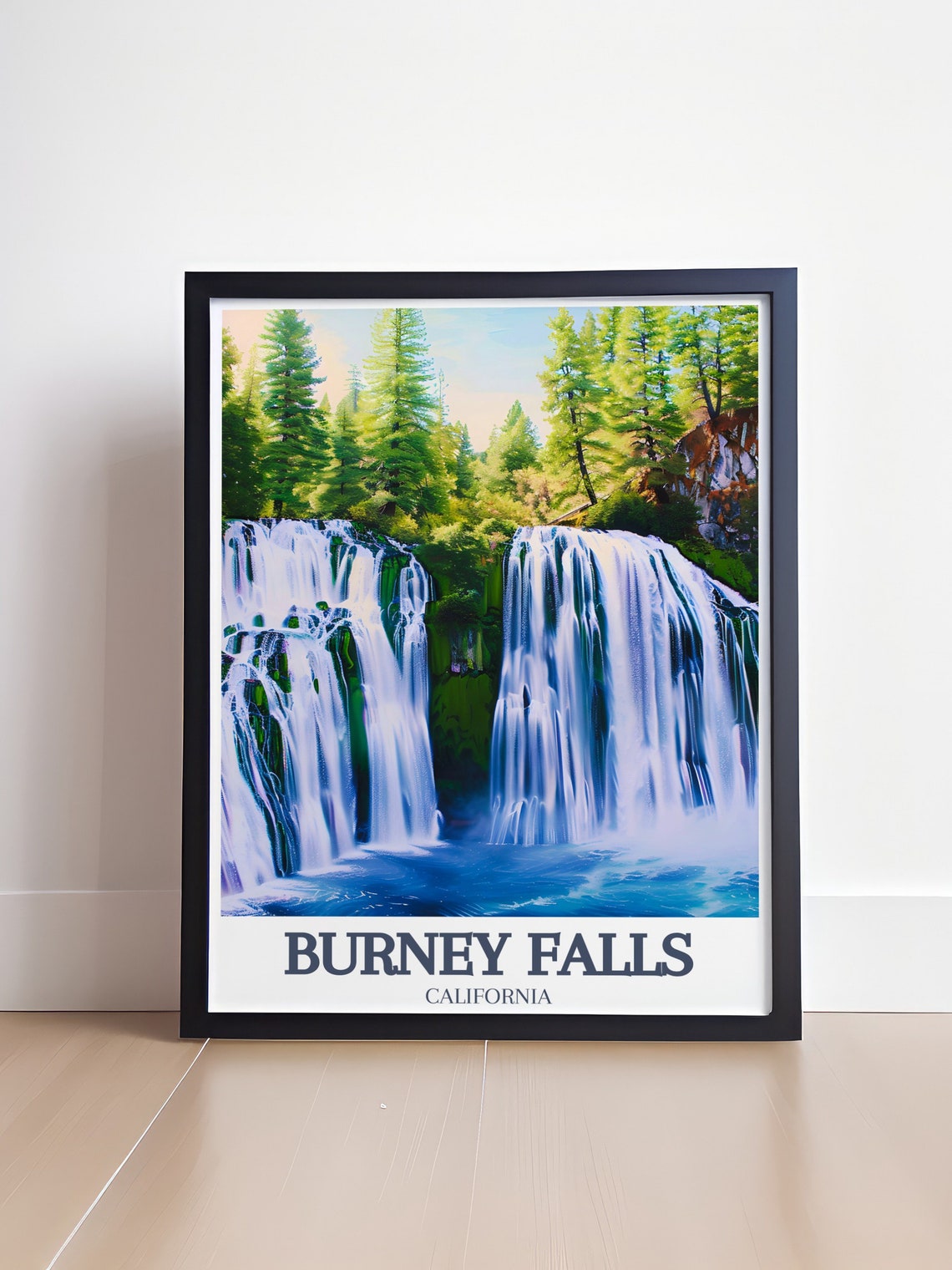 Burney Falls Close Up Curtain Of Falls And Misty Spray Poster - Image 4