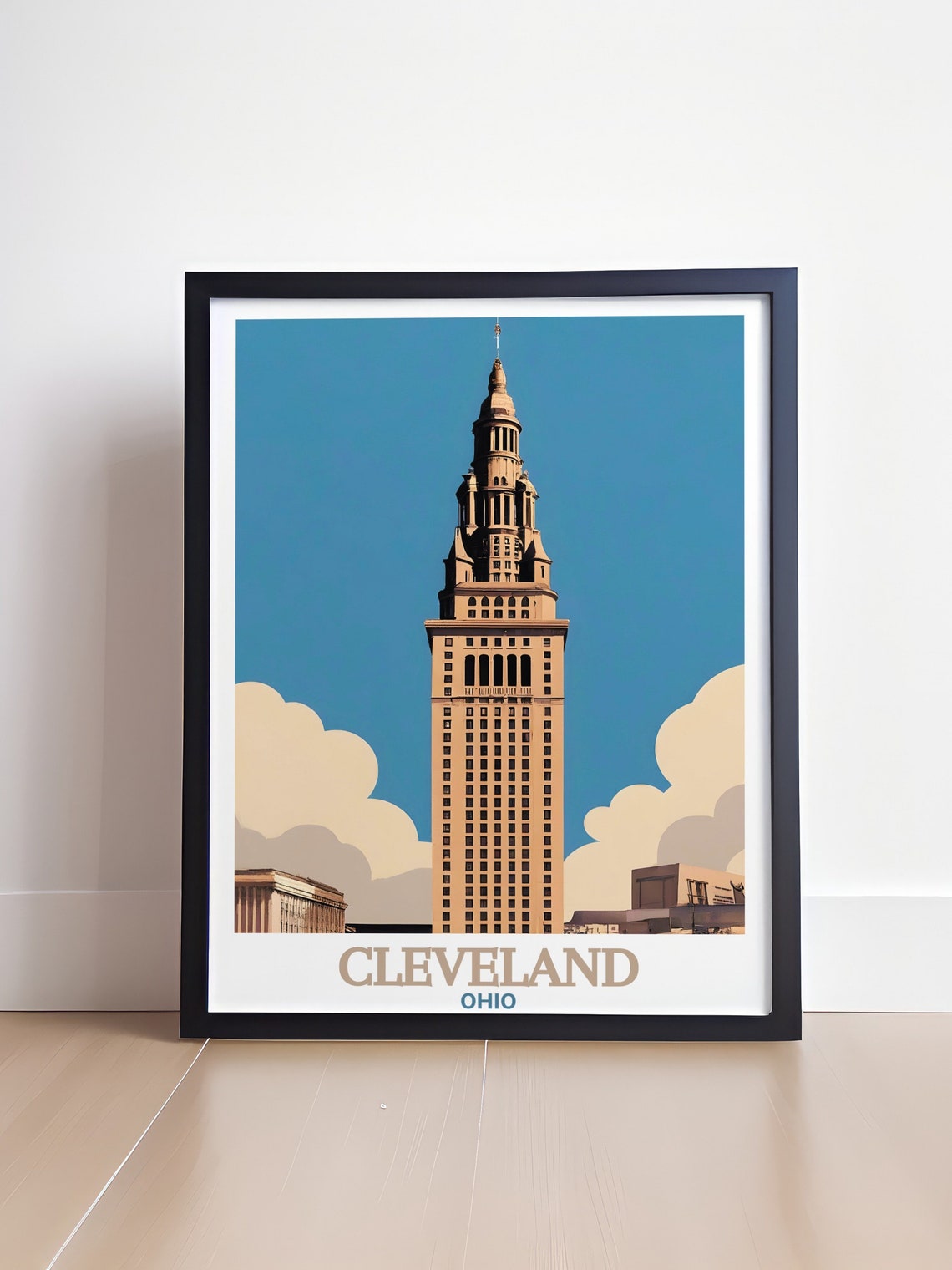 Ohio Cleveland Terminal Tower Historic Skyscraper Minimal Poster - Image 4
