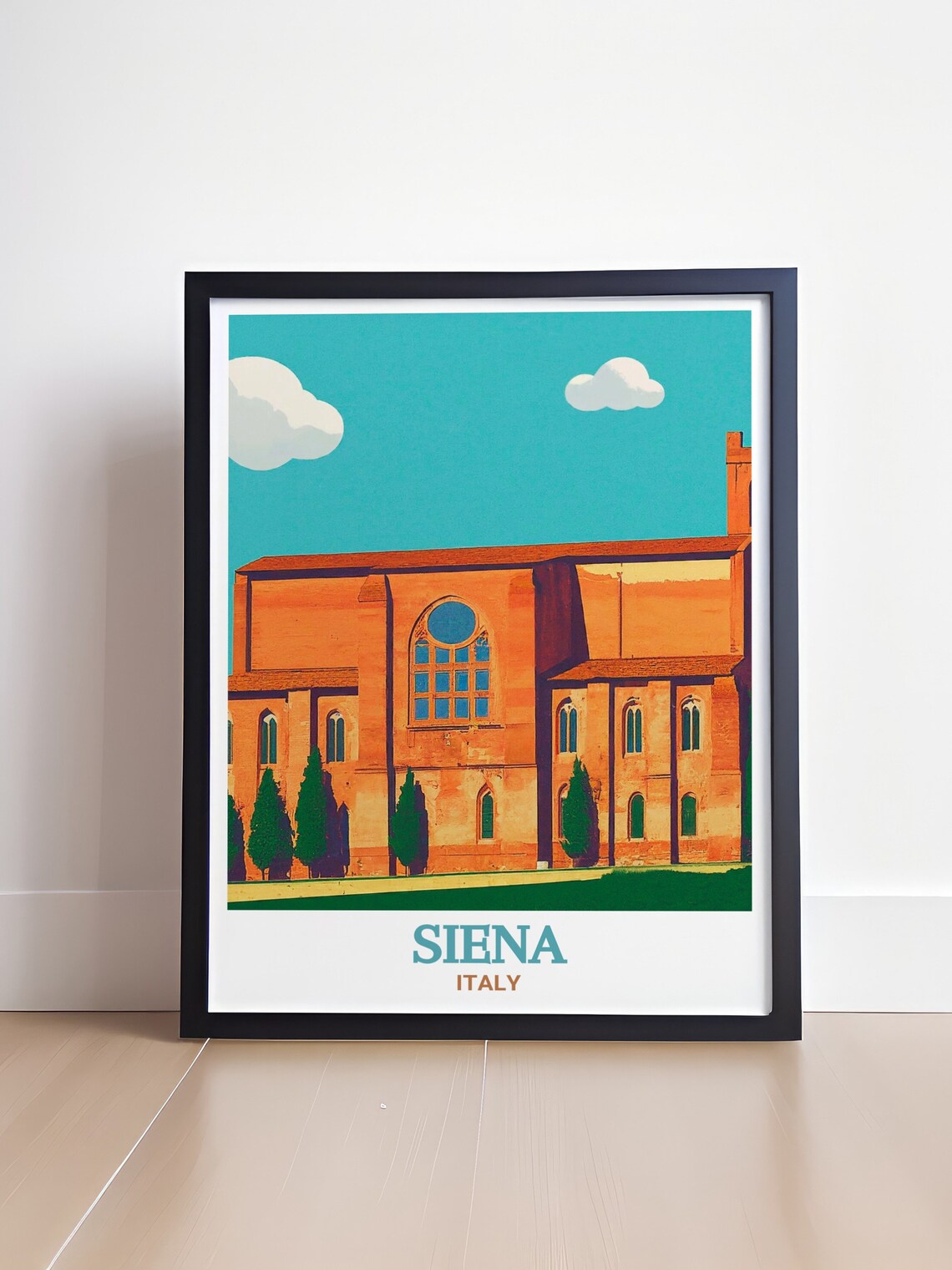 Siena Italy Basilica Di San Domenico Brick Church Cypress Poster - Image 4