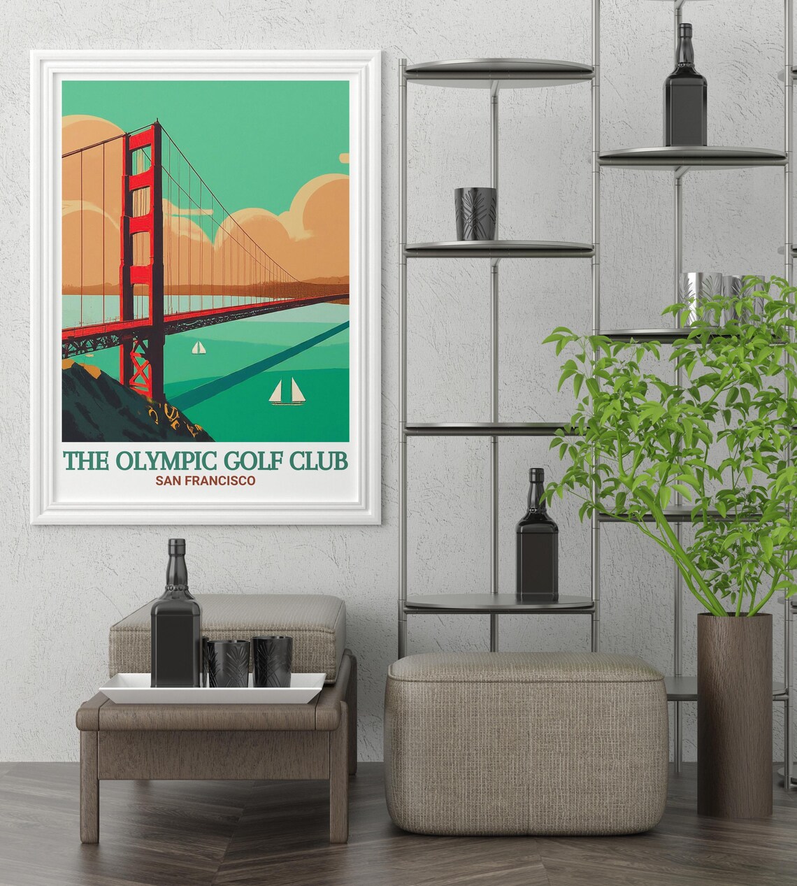 Golden Gate Bridge The Olympic Golf Club San Francisco Travel Poster - Image 2