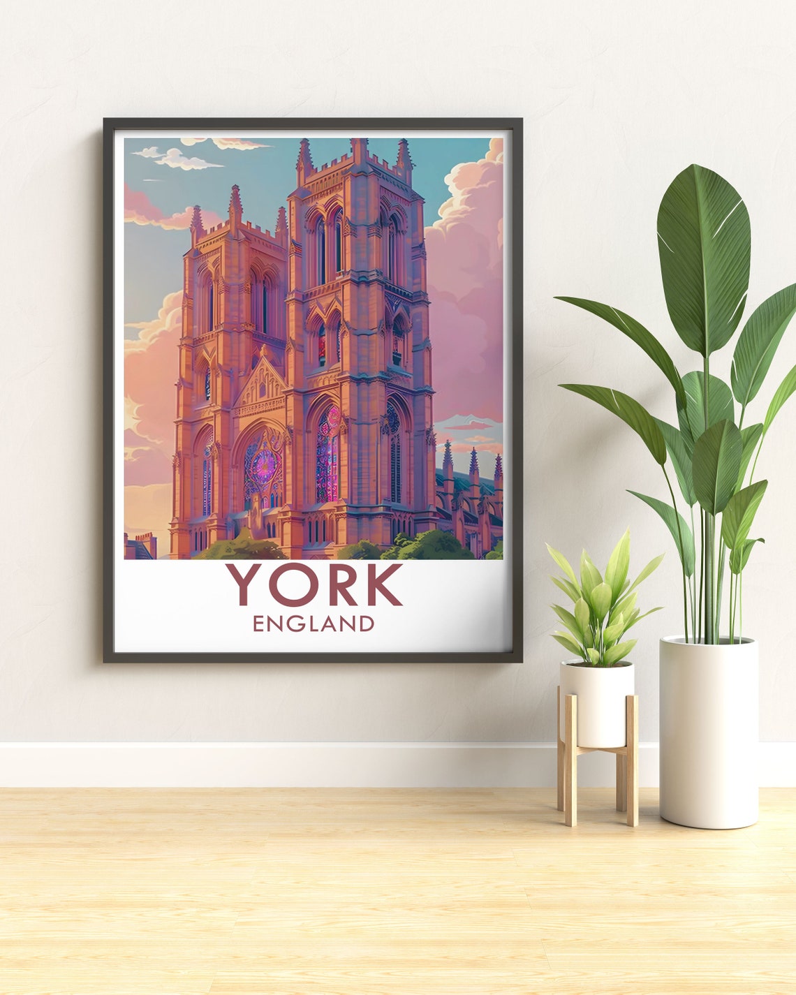 York England Historic York Minster Gothic Towers At Sunset Poster - Image 2