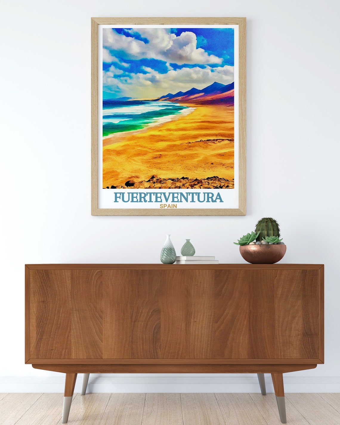 Fuerteventura Cofete Beach Golden Sand Turquoise Sea Spain Poster - Image 3