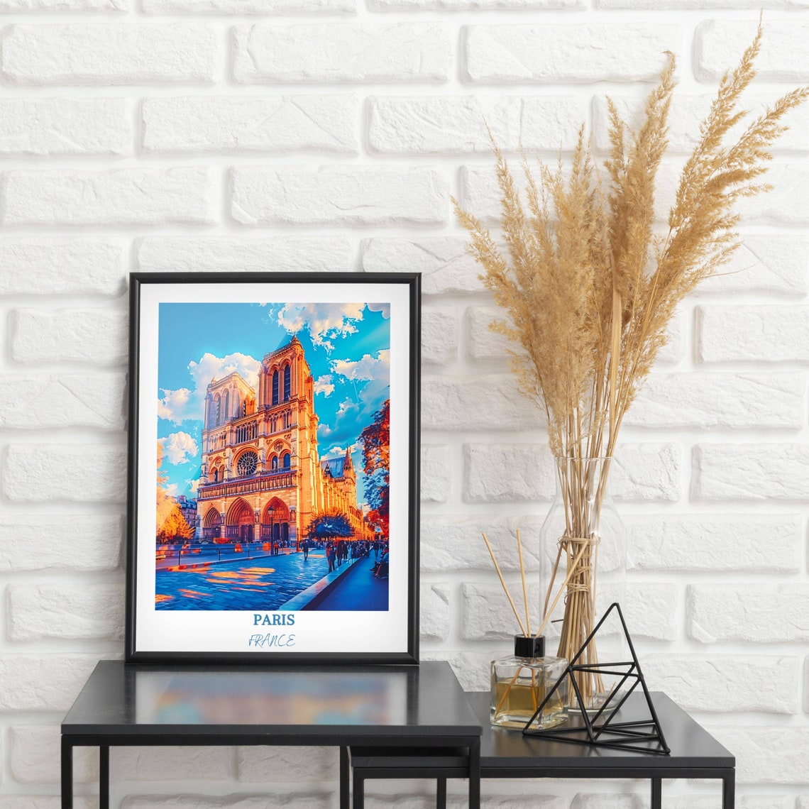 Notre Dame Cathedral Paris Sunset Facade Golden Light Travel Poster - Image 2