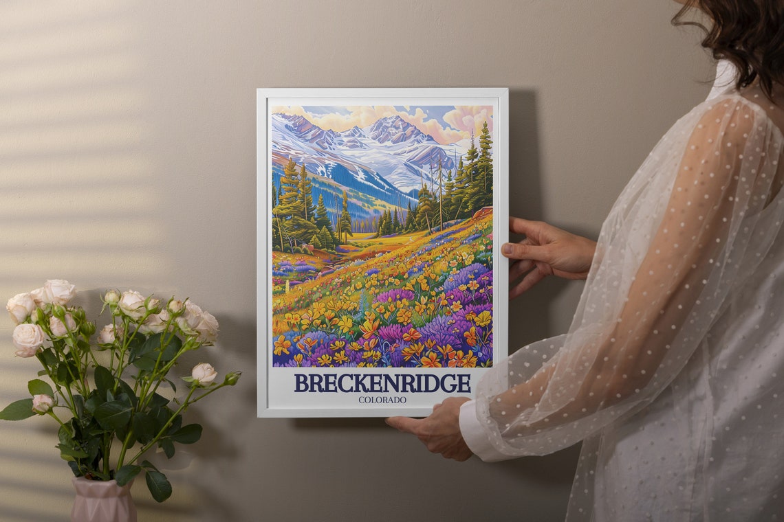 Breckenridge Colorado Wildflower Meadow Peaks Summer Travel Poster - Image 2