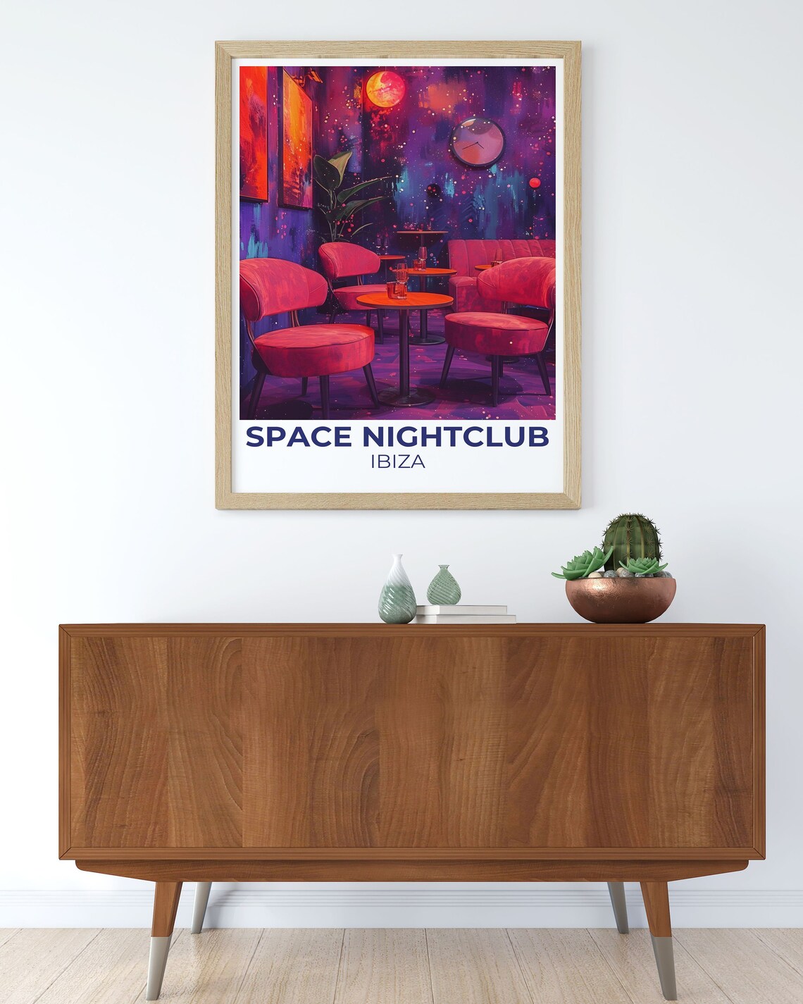 Space Nightclub Ibiza Neon Lounge Interior Music Venue Travel Poster - Image 3