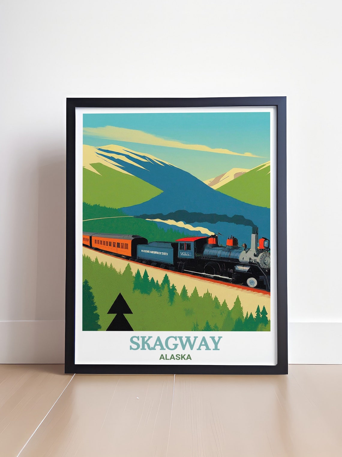 Skagway Alaska White Pass Yukon Railroad Steam Train Travel Poster - Image 4