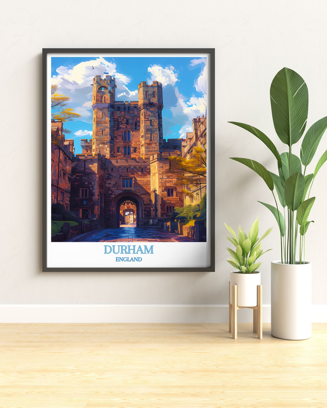 Durham England Castle Stone Gatehouse Towers Landmark Poster - Image 3