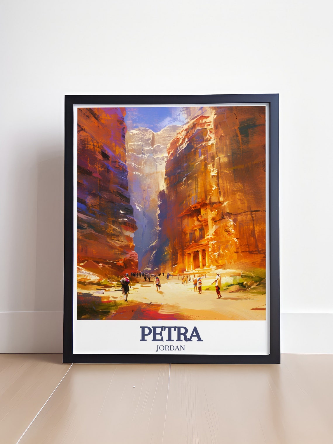 Petra Jordan Ancient Treasury Facade in the Sunlit Siq Canyon Poster - Image 4