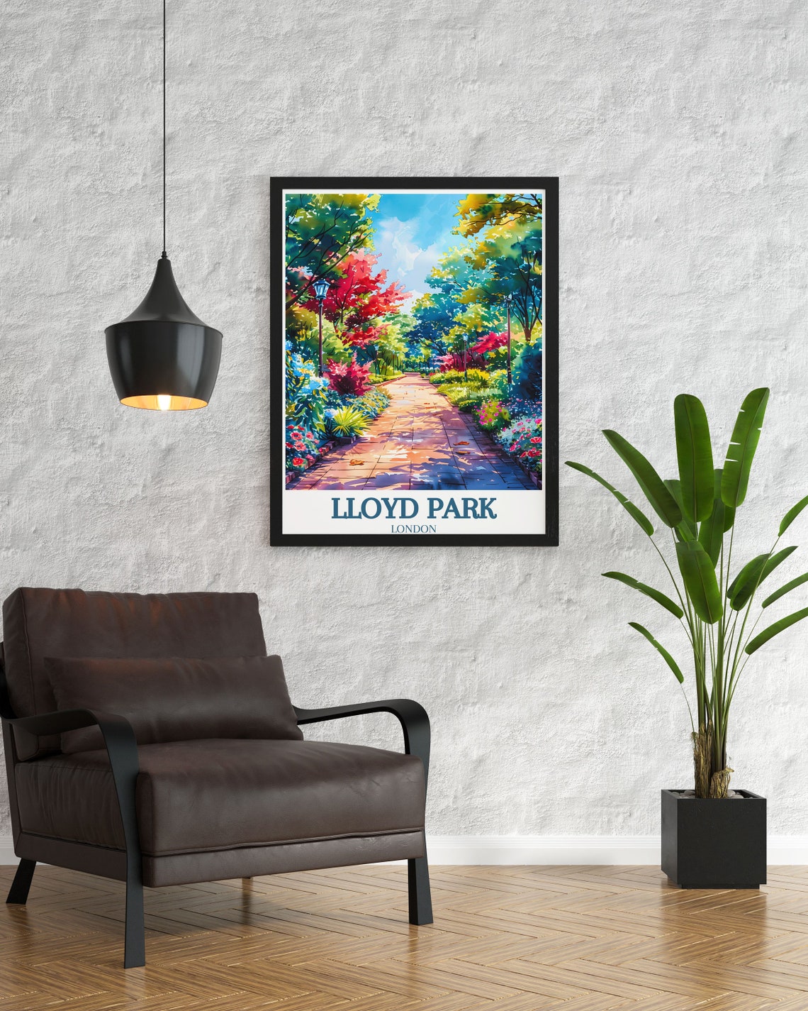 Lloyd Park London Watercolor Rose Garden Pathway Travel Poster - Image 2